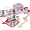 Bigjigs Spotted Metal Kitchen Ware Set