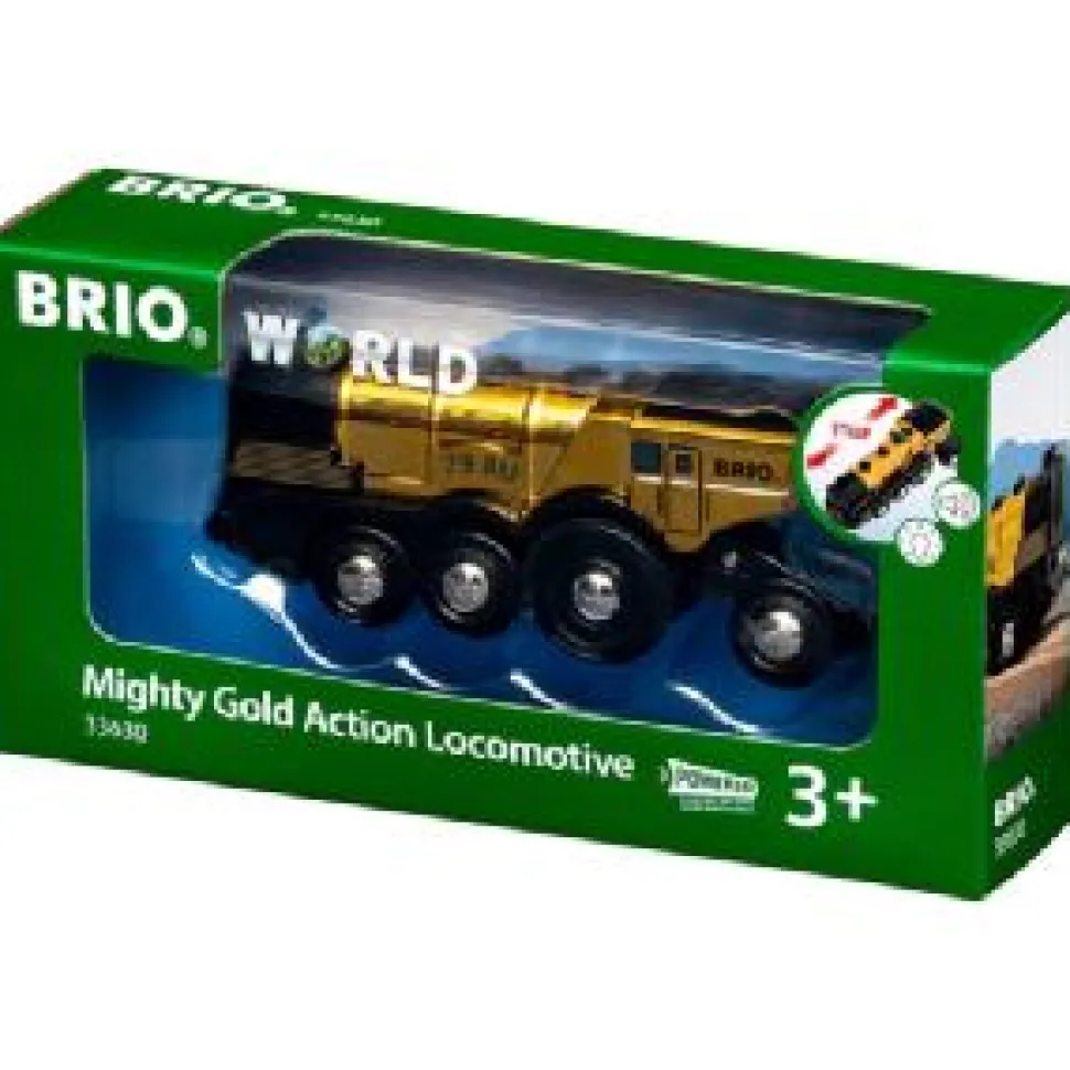 BRIO World Mighty Gold Action Locomotive Battery Powered Train 33630