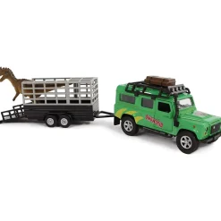 Kids Globe Landrover with Dinosaur Trailer