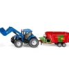 Siku New Holland Tractor with Front Loader and Strautmann Fodder Mixer 1 : 50 Scale